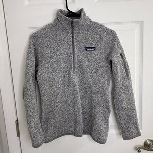 Patagonia Womens XS Heather Gray Better Sweater 1/4 Zip Fleece Pullover 25617